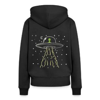 Vaisseau spatial extraterrestre - Sweat à capuche Premium bio Femme - noir - Dos - Julia (174cm)
