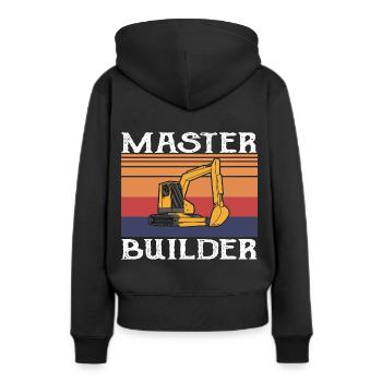 Meister des Baus Baustelle - Frauen Premium Bio Hoodie - Schwarz - Hinten - Julia (174cm)