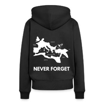 Empire romain - Sweat à capuche Premium bio Femme - noir - Dos - Julia (174cm)