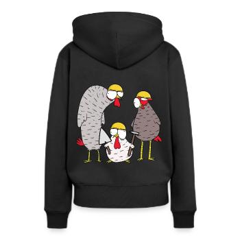 Baustelle Bauen Bauherr Einsatz Maurer Gewerbe - Frauen Premium Bio Hoodie - Schwarz - Hinten - Julia (174cm)