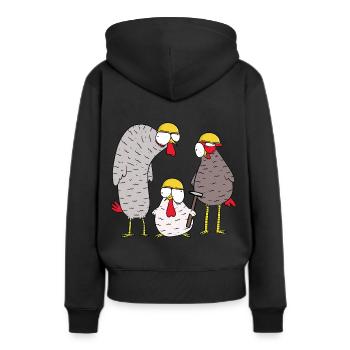 Baustelle Bauen Bauherr Einsatz Team Hammer - Frauen Premium Bio Hoodie - Schwarz - Hinten - Julia (174cm)