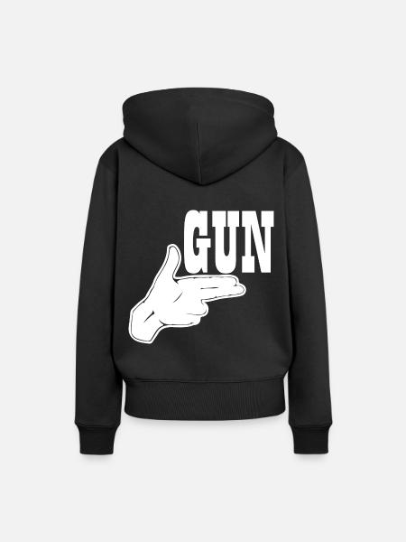 Gun - Frauen Premium Bio Hoodie - Schwarz