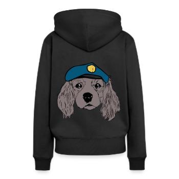 Hundekopf Cop Polizei Polizist Hunde Blaulicht Job - Frauen Premium Bio Hoodie - Schwarz - Hinten - Julia (174cm)