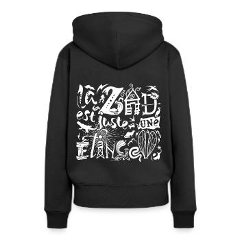 ZAD étincelle - Sweat à capuche Premium bio Femme - noir - Dos - Julia (174cm)