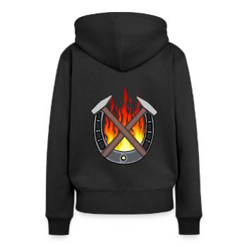 Hufeisen Berufe Schmied Hufschmied Gewerbe feurig - Frauen Premium Bio Hoodie - Schwarz - Hinten - Julia (174cm)