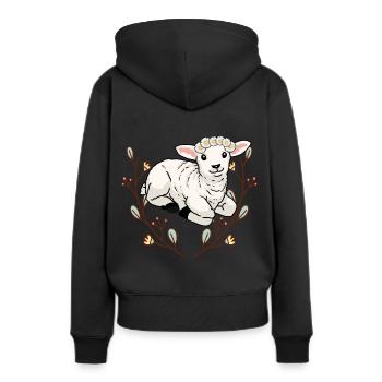 Fleurs d’été mouton agneau de mouton bélier enfants - Sweat à capuche Premium bio Femme - noir - Dos - Julia (174cm)