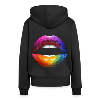 Colorful Lips - Women’s Premium Organic Hoodie - black - Back - Julia (174cm)
