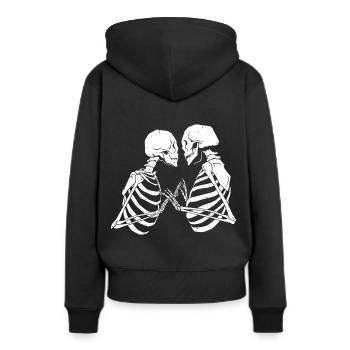 Skeleton Love Valentine’s Day Relationship Forever Death - Sweat à capuche Premium bio Femme - noir - Dos - Julia (174cm)