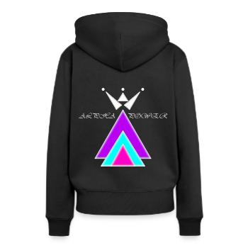 Alpha Power with crown - Women’s Premium Organic Hoodie - black - Back - Julia (174cm)