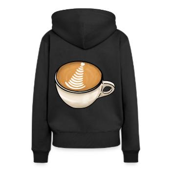 Cappuccino Kaffee - Frauen Premium Bio Hoodie - Schwarz - Hinten - Julia (174cm)