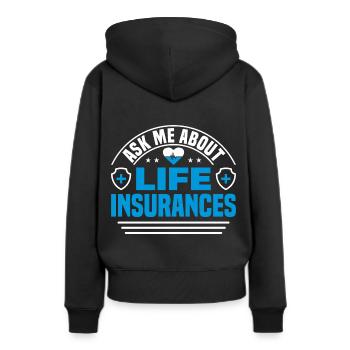 Vendeur d’assurance Agent d’assurance - Sweat à capuche Premium bio Femme - noir - Dos - Julia (174cm)