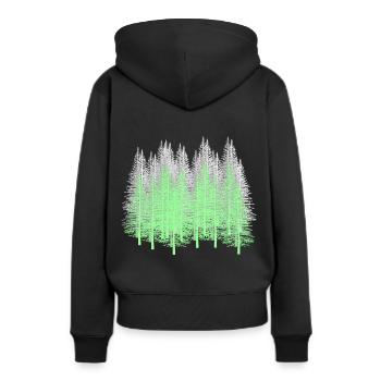 Forêt Arbres Conifères Forêt Sapins Épicéa Nature - Sweat à capuche Premium bio Femme - noir - Dos - Julia (174cm)