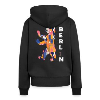 Berlin Bear - Women’s Premium Organic Hoodie - black - Back - Julia (174cm)