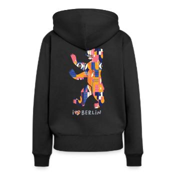 Chemise I Love Berlin - Berlin Bär Design - Sweat à capuche Premium bio Femme - noir - Dos - Julia (174cm)