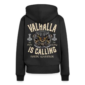 Valhalla is Calling - Women’s Premium Organic Hoodie - black - Back - Julia (174cm)
