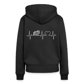 Koala Herzschlag Koalas EKG Koalabär Herz Koala - Frauen Premium Bio Hoodie - Schwarz - Hinten - Julia (174cm)