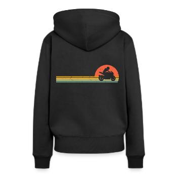 Moto rétro vintage pilote Super voiture de sport - Sweat à capuche Premium bio Femme - noir - Dos - Julia (174cm)