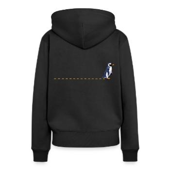 Penguin tracks Penguin tracks Penguins tracks Penguin tracks - Women’s Premium Organic Hoodie - black - Back - Julia (174cm)