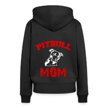 Pit Bull Mom Pit Bull Terrier Mom Gift - Women’s Premium Organic Hoodie - black - Back - Julia (174cm)