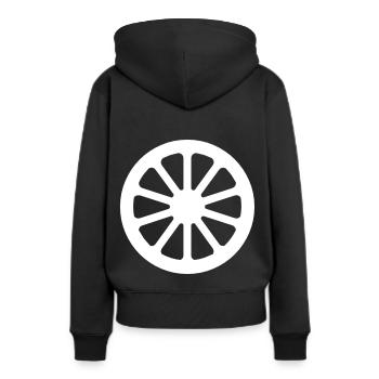 roue - Sweat à capuche Premium bio Femme - noir - Dos - Julia (174cm)