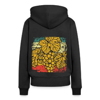 Raisins vignes - Sweat à capuche Premium bio Femme - noir - Dos - Julia (174cm)