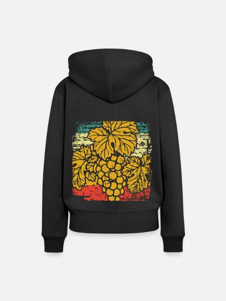 Trauben Weinrebe - Frauen Premium Bio Hoodie - Schwarz