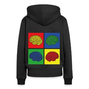 Cerveau - Sweat à capuche Premium bio Femme - noir - Dos - Julia (174cm)