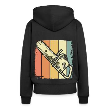 Holzfäller - Frauen Premium Bio Hoodie - Schwarz - Hinten - Julia (174cm)