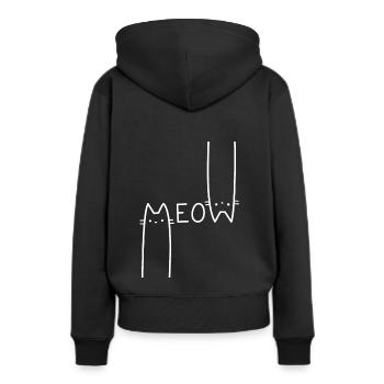Miaou! - Sweat à capuche Premium bio Femme - noir - Dos - Julia (174cm)