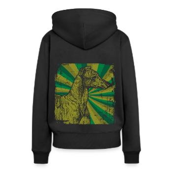 Le lévrier - Sweat à capuche Premium bio Femme - noir - Dos - Julia (174cm)