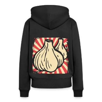 Ail - Sweat à capuche Premium bio Femme - noir - Dos - Julia (174cm)