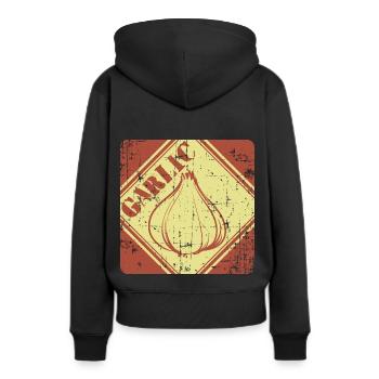 Ail - Sweat à capuche Premium bio Femme - noir - Dos - Julia (174cm)