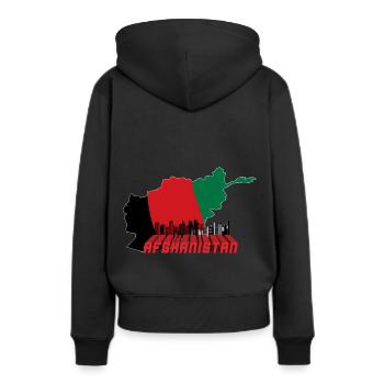 Afghanistan - Sweat à capuche Premium bio Femme - noir - Dos - Julia (174cm)