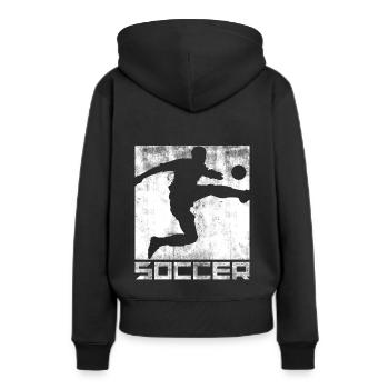 Fußball Tor Soccer team Sport Laufen Fußballplatz - Frauen Premium Bio Hoodie - Schwarz - Hinten - Julia (174cm)