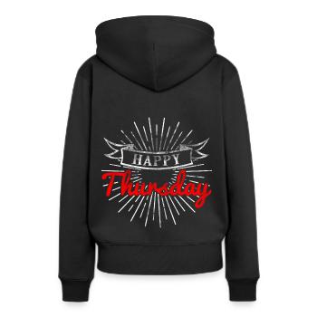 jeudi - Sweat à capuche Premium bio Femme - noir - Dos - Julia (174cm)
