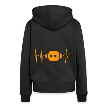 football américain américain sport américain dur - Sweat à capuche Premium bio Femme - noir - Dos - Julia (174cm)