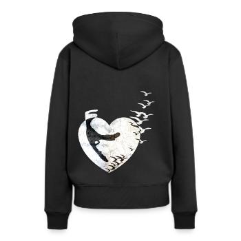 J'aime Sylt - Sweat à capuche Premium bio Femme - noir - Dos - Julia (174cm)