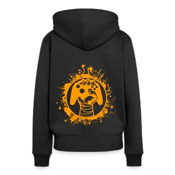 Gamer - Frauen Premium Bio Hoodie - Schwarz - Hinten - Julia (174cm)