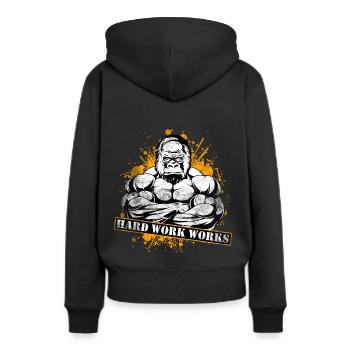 Fitness - Sweat à capuche Premium bio Femme - noir - Dos - Julia (174cm)