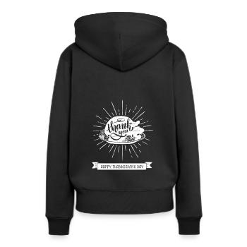 Bonne fête de Thanksgiving Turquie Thanksgiving Thanksgiving - Sweat à capuche Premium bio Femme - noir - Dos - Julia (174cm)