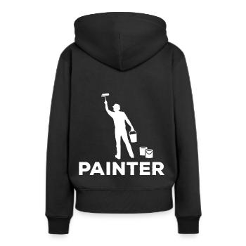 Peintre peintre - Sweat à capuche Premium bio Femme - noir - Dos - Julia (174cm)