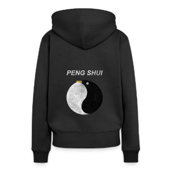 Peng Shui - Feng Shui, Chine, pingouin, cadeau - Sweat à capuche Premium bio Femme - noir - Dos - Julia (174cm)