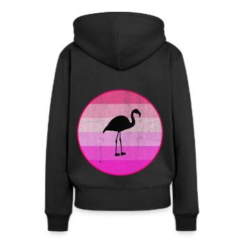 Flamingo - Sweat à capuche Premium bio Femme - noir - Dos - Julia (174cm)