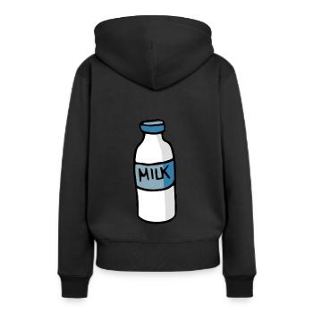 Lait - Sweat à capuche Premium bio Femme - noir - Dos - Julia (174cm)