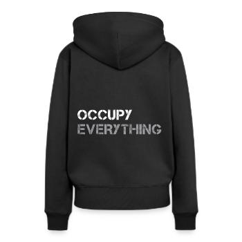 OCCUPER TOUT - Sweat à capuche Premium bio Femme - noir - Dos - Julia (174cm)