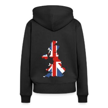Großbritannien Britische Flagge Fahne Herkunft - Frauen Premium Bio Hoodie - Schwarz - Hinten - Julia (174cm)