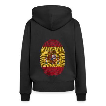 Espagne Empreinte digitale - Sweat à capuche Premium bio Femme - noir - Dos - Julia (174cm)