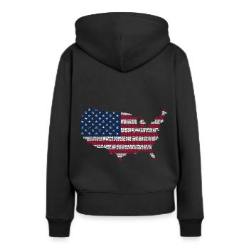 USA America Flag Flag Fierté américaine - Sweat à capuche Premium bio Femme - noir - Dos - Julia (174cm)
