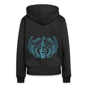 Tuner moto tuner voiture aile d'allumage - Sweat à capuche Premium bio Femme - noir - Dos - Julia (174cm)