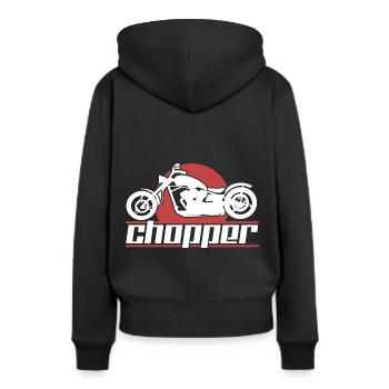 Moto choppers - Sweat à capuche Premium bio Femme - noir - Dos - Julia (174cm)